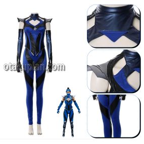 Mortal Kombat Kitana Blue Battle Suit Cosplay Costume