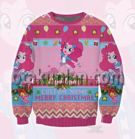 My Little Pony Equestria Girls Pinkie Pie Custom Name 3D Printed Ugly Christmas Sweatshirt