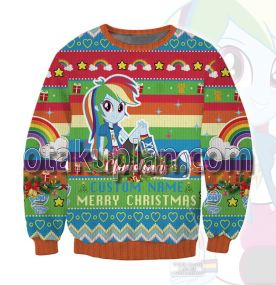 My Little Pony Equestria Girls Rainbow 3D Printed Custom Name Ugly Christmas Sweatshirt