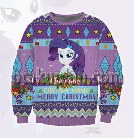 My Little Pony Equestria Girls Rarity Custom Name Ugly Christmas Sweatshirt