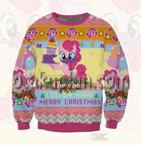 My Little Pony Pinkie Pie 3D Printed Custom Name Ugly Christmas Sweatshirt
