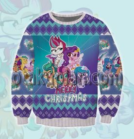 My Little Pony Pony Life Purple 3D Printed Ugly Christmas Sweatshirt