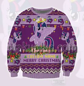 My Little Pony Twilight Sparkle 3D Printed Custom Name Ugly Christmas Sweatshirt