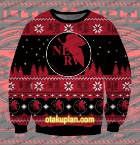 Neon Genesis Evangelion Logo 3D Print Ugly Christmas Sweatshirt