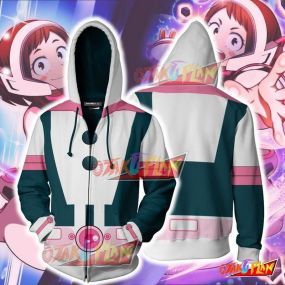 Anime Ochako Uraraka Hoodie Cosplay Jacket Zip Up
