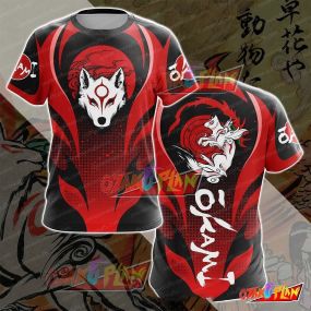 Okami Red And Black V3 T-shirt