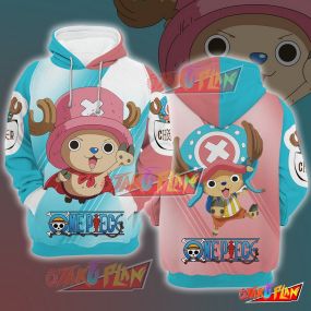 One Piece Copper Blue And Pink Hoodie