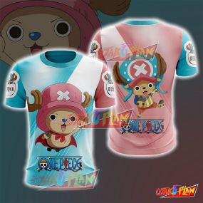 One Piece Copper Blue And Pink T-Shirt