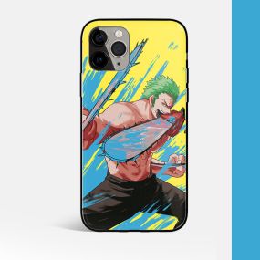 One Piece Zoro Anime Tempered Glass iPhone Case