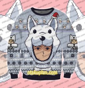 One Punch Man Watchdog Man 3D Print Ugly Christmas Sweatshirt