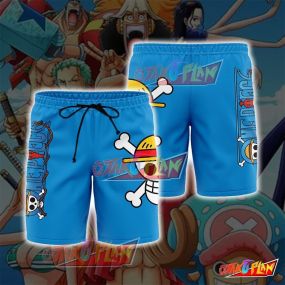 One Piece Monkey D Luffy Blue Shorts