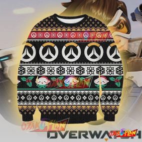 Overwatch 3D Print Pattern Ugly Christmas Sweatshirt