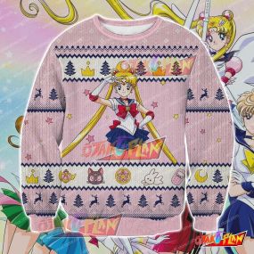 Pinky Sailor Moon 3D Print Ugly Christmas Sweatshirt