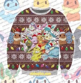 Eevee Eeveelutions 3D Printed Ugly Christmas Sweatshirt