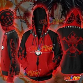 One Piece Portgas D. Ace Zip Up Hoodie Jacket