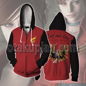 Resident Evil Code Veronica X Claire Redfield Coat Cosplay Zip Up Hoodie