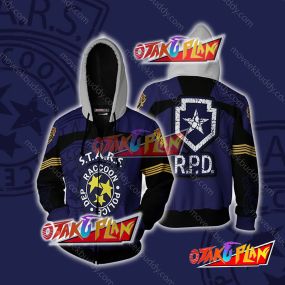 Resident Evil Raccoon Police Department Cosplay Zip Up Hoodie Jacket