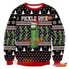 Rick And Morty 3D Print Pattern Ugly Christmas Sweatshirt V2