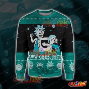 Rick and Morty Aww 3D Print Ugly Christmas Sweatshirt
