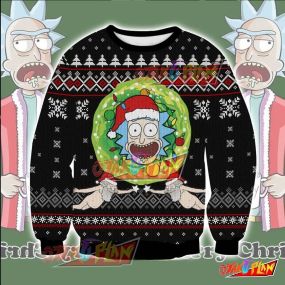 Rick And Morty Funny R&amp;M Knitting Pattern 3D Print Ugly Christmas Sweatshirt
