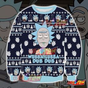 Rick And Morty Wubba Lubba Dub Dub 3D Print Ugly Christmas Sweatshirt
