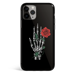 Rose Twining Hand Tempered Glass iPhone Case