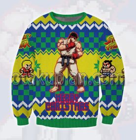 Ryu Dojo Street Fighter Logo 3D Printed Ugly Christmas Sweatshirt