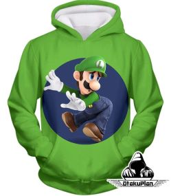 Awesome Marios Cool Brother Luigi Promo Amazing Green Hoodie Mario044