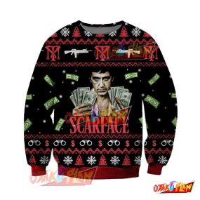 Scarface 3D Print Ugly Christmas Sweatshirt V2