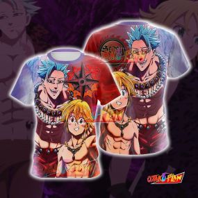 Seven Deadly Sins Red And Blue T-shirt S1