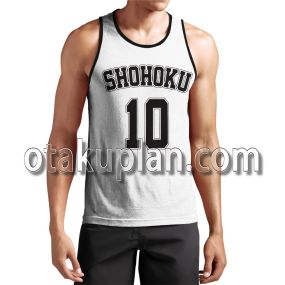 Slam Dunk Sakuragi Hanamichi SHOHOKU Basketball Team White Jersey Tank Top
