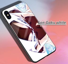 Son Goku Red White Tempered Glass iPhone Case 1
