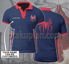Spider-man 2 Blue and Red Custom Name Polo Shirt