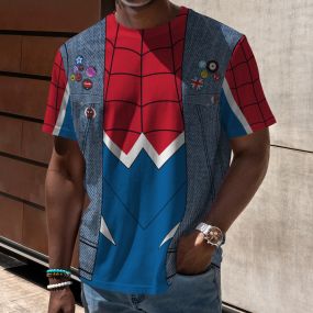 Spider Hero Across the Spider Verse Spider Punk Game DLC Suits Cosplay T-shirt