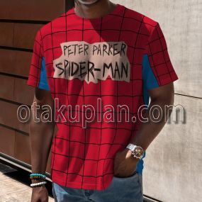 Spider Hero Across the Spider Verse Tierra X Peter Parker Responsibility Suit Cosplay T-shirt