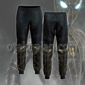 Spider Hero No Way Home BLACK & GOLD SUIT Cosplay Jogger Pants