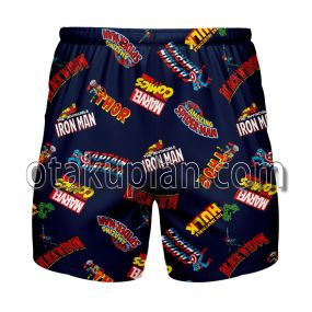 Spider Man Thor Iron Man Black Widow Gym Shorts