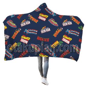 Spider Man Thor Iron Man Black Widow Hooded Blanket
