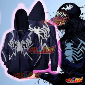 Spider Hero Venom vs. Carnage Hoodie Jacket-Blue Venom-Zip Up Hoodie