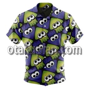 Splatoon Octopus Texture Button Up Hawaiian Shirt