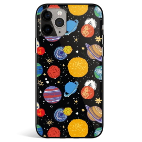 Star Planet and Meteorite Tempered Glass iPhone Case