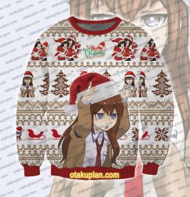 Steins Gate Kurisu Makise Chibi Ugly Christmas Sweatshirt