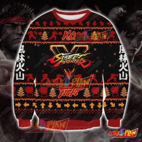 Street Fighter 3D Print Ugly Christmas Sweatshirt