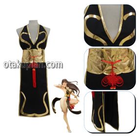 Street Fighter Chun Li Black Battle Suit Cosplay Costume
