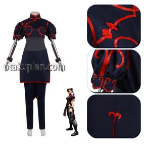 Street Fighter Chun Li Black Cheongsam Cosplay Costume