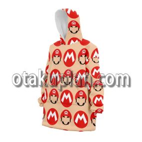 Super Mario Mario M Letter Icon Snug Oversized Blanket Hoodie