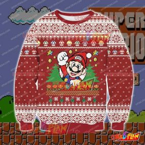Super Mario MRV2 3D Print Ugly Christmas Sweatshirt