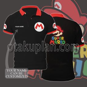 Super Mario Red Custom Name Polo Shirt