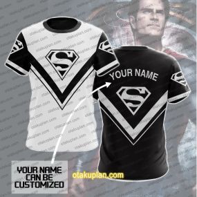 Superman White And Black Custom Name T-shirt