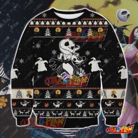 Jack Skellingtop The Nightmare Before Christmas 3D Print Pattern Ugly Christmas Sweatshirt